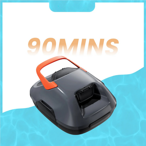 Cordless Robotic Pool Cleaner, Lasts 90 Min, Automatic Vacuum for Above-Ground Pools up to 860 Sq.ft, Pool Vacuum, Portable, Self-Parking