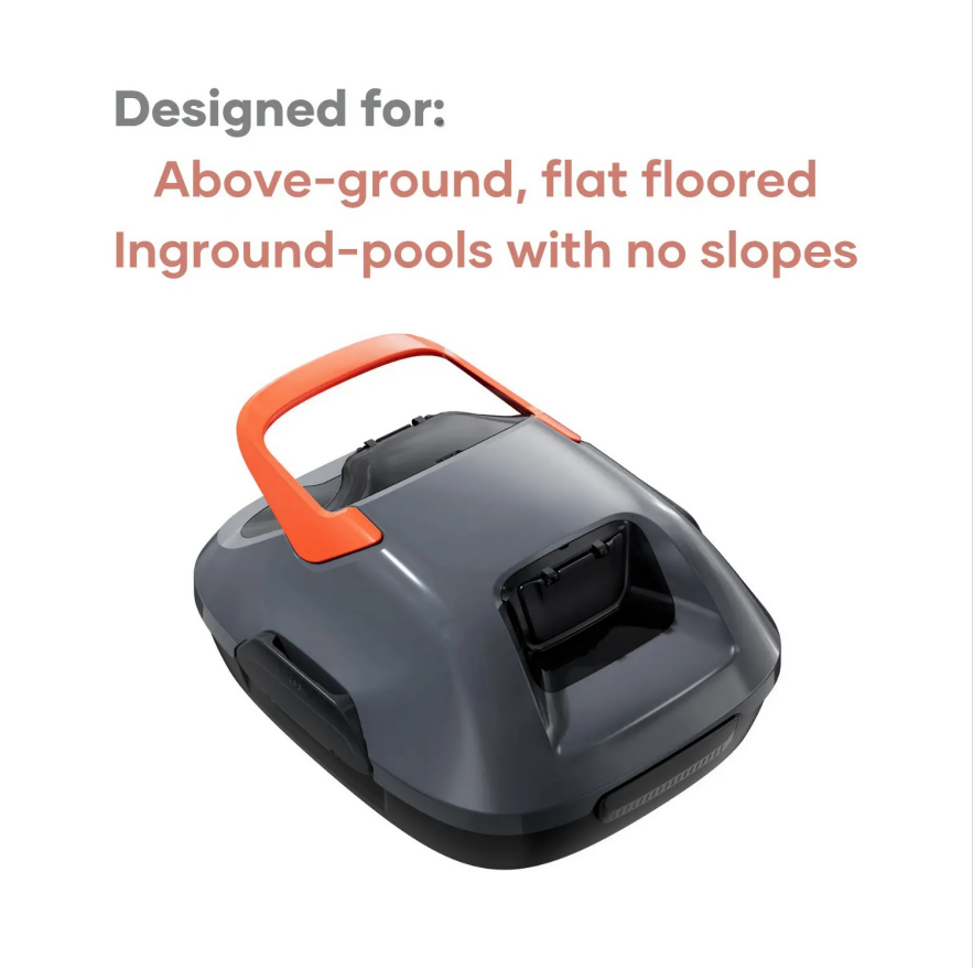 Cordless Robotic Pool Cleaner, Lasts 90 Min, Automatic Vacuum for Above-Ground Pools up to 860 Sq.ft, Pool Vacuum, Portable, Self-Parking