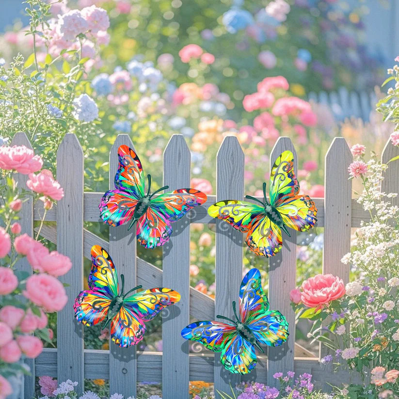 🦋A complete set! 4Pcs Butterfly Metal Wall Decor🤩