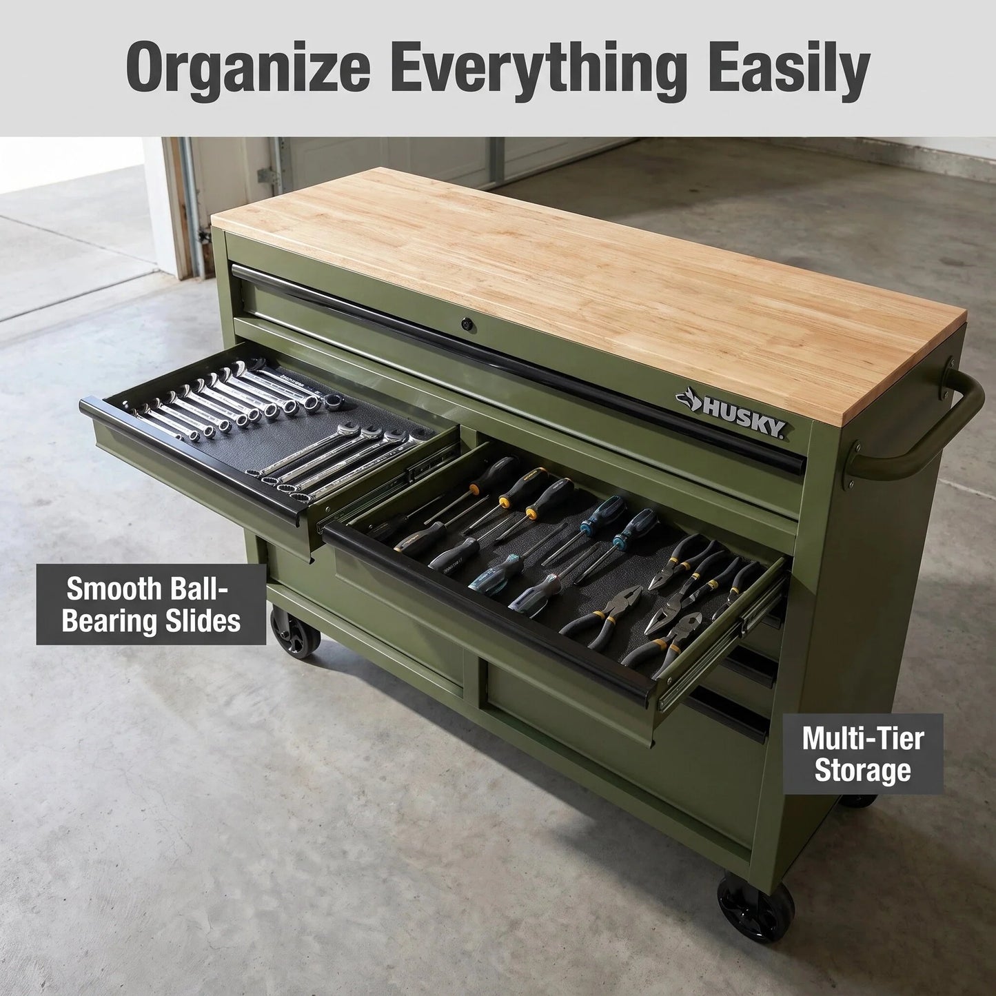 Lockable Metal Rolling Tool Box Storage Cabinet Wheels for Garage Workshop Organization