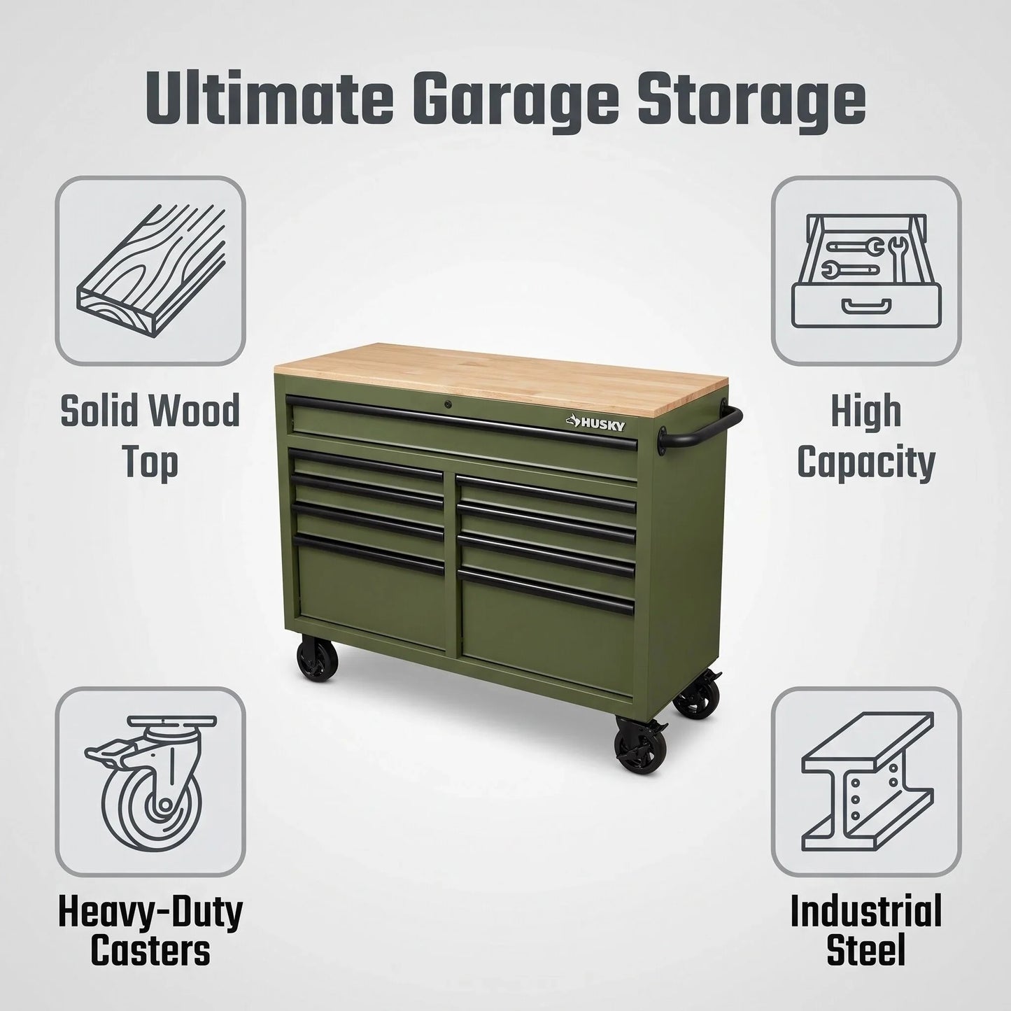 Lockable Metal Rolling Tool Box Storage Cabinet Wheels for Garage Workshop Organization